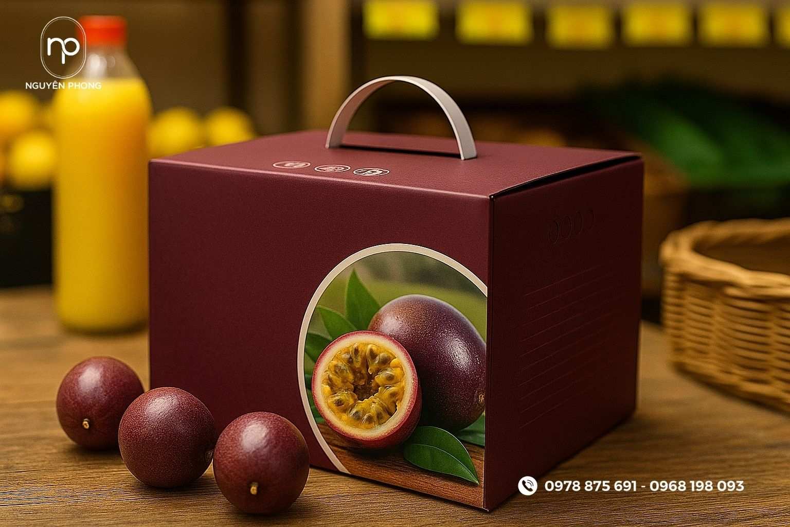 Thùng carton chanh dây có tay xách
